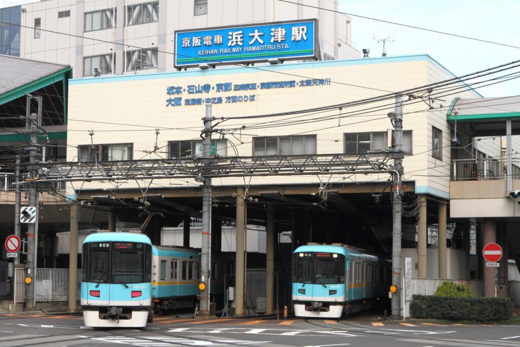 京阪電車の浜大津駅